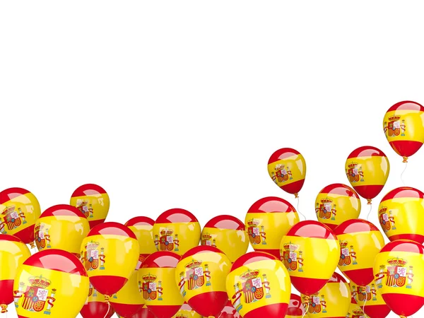 Flying balloons with flag of spain — Stock Photo, Image