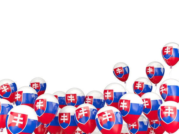 Vliegende ballons met vlag van Slowakije — Stockfoto