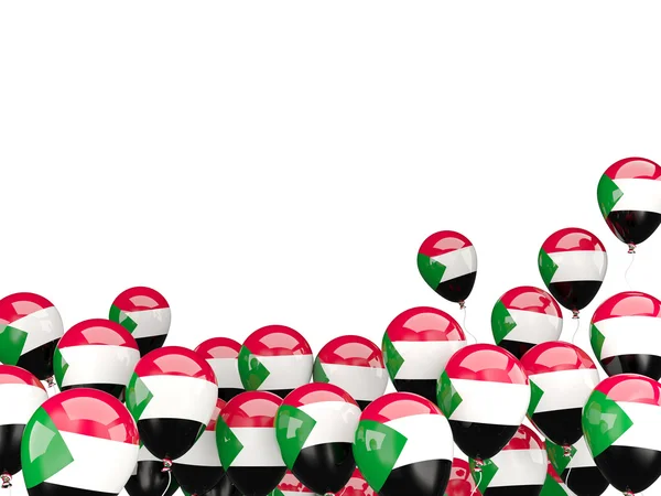 Sudan bayrağı ile uçan balonlar — Stok fotoğraf