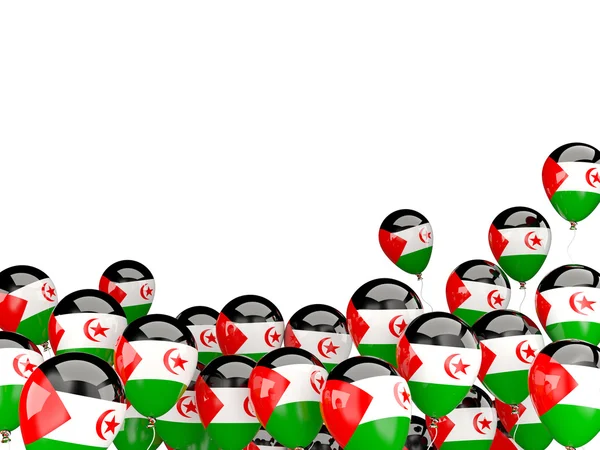 Flying balloons with flag of western sahara — Stock Photo, Image