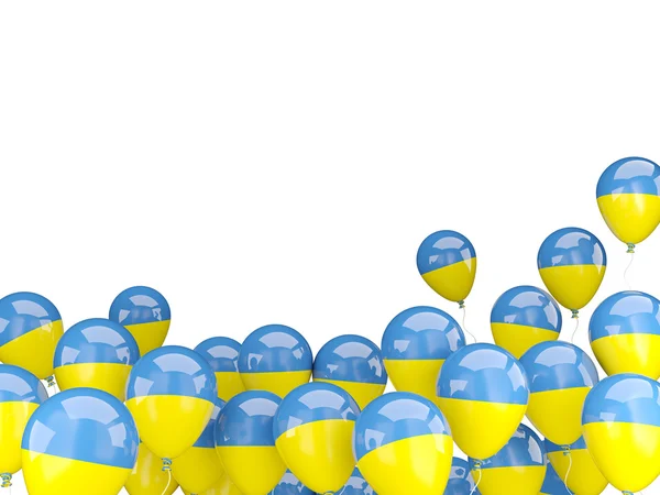 Летающие воздушные шары с флагом Украины — стоковое фото