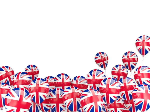 Latające balony z banderą Zjednoczonego Królestwa — Zdjęcie stockowe