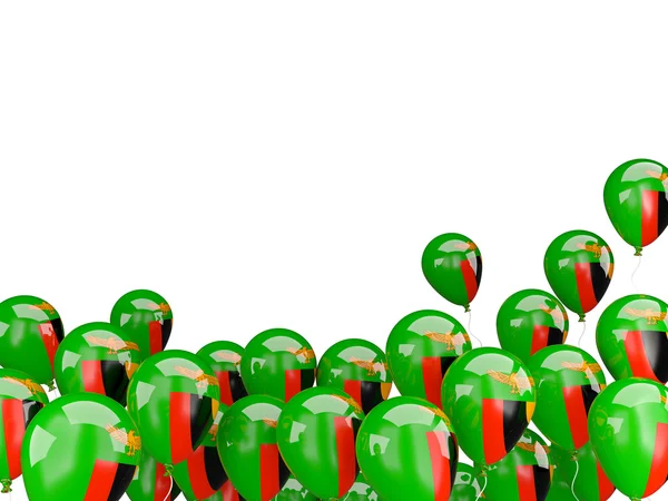 Balões voadores com bandeira da Zâmbia — Fotografia de Stock