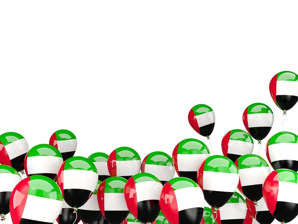 Летающие воздушные шары с флагом Объединённых Арабских Эмиратов — стоковое фото