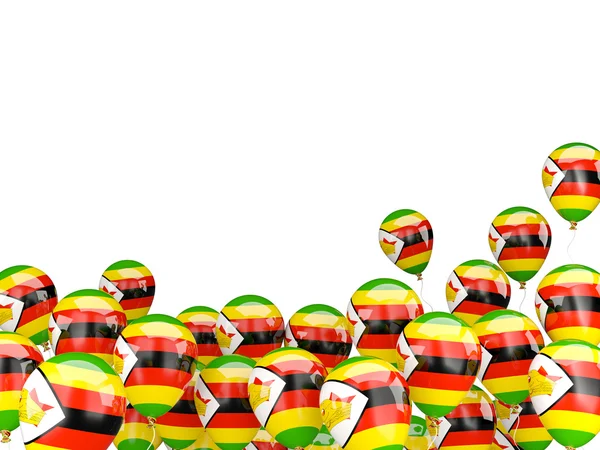 Globos voladores con bandera de zimbabwe — Foto de Stock