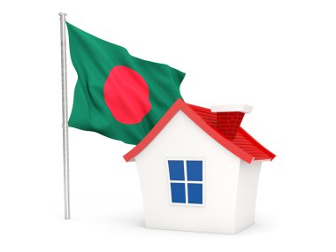 House with flag of bangladesh