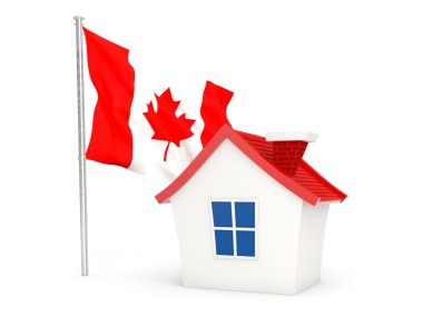 House with flag of canada