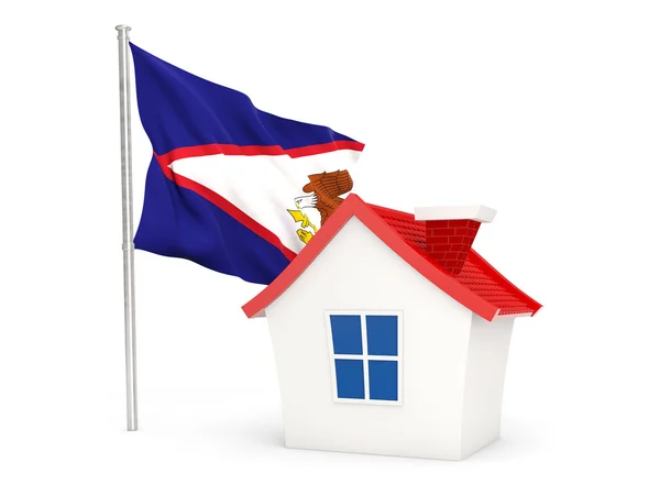 House with flag of american samoa — стокове фото