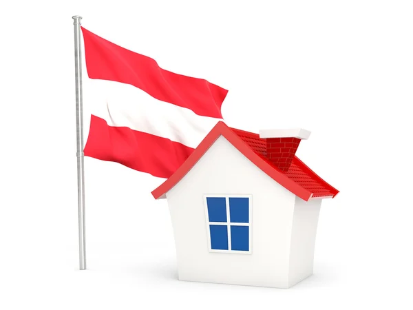 House with flag of austria — Φωτογραφία Αρχείου