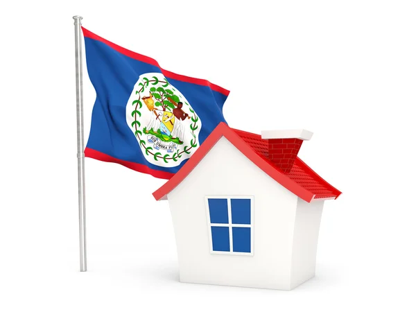 Casa con bandera de Belice — Foto de Stock