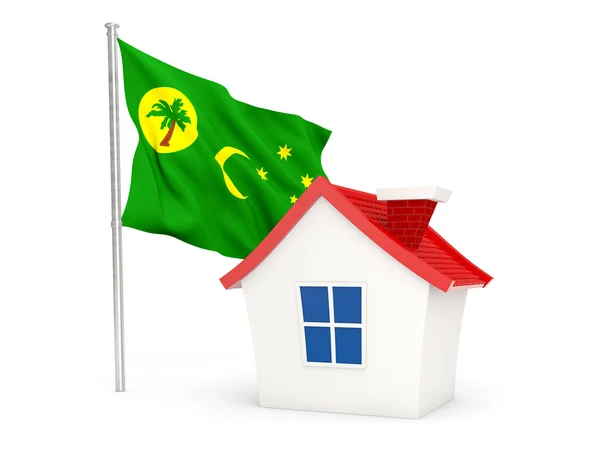 House with flag of cocos islands — Stockfoto