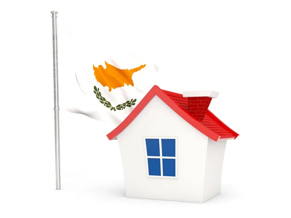 Будинок з прапором Кіпру — стокове фото