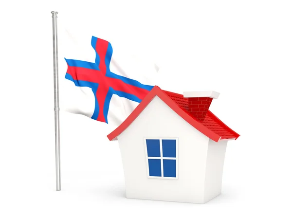 House with flag of faroe islands — 图库照片