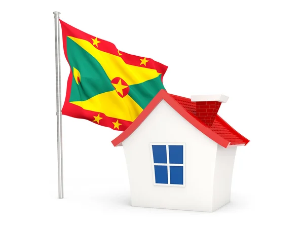 House with flag of grenada — Zdjęcie stockowe