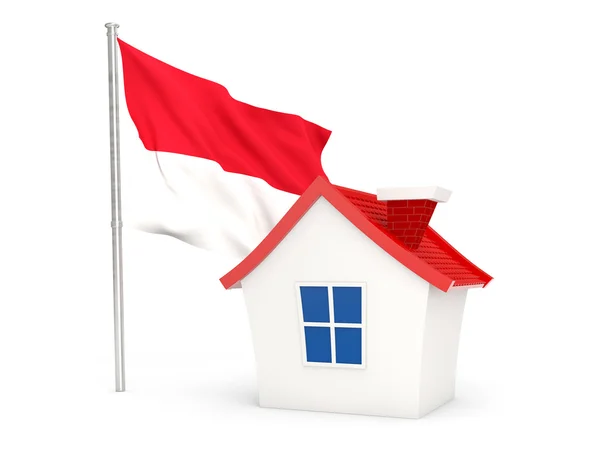 House with flag of indonesia — 图库照片