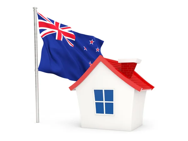 House with flag of new zealand — Stock Photo, Image