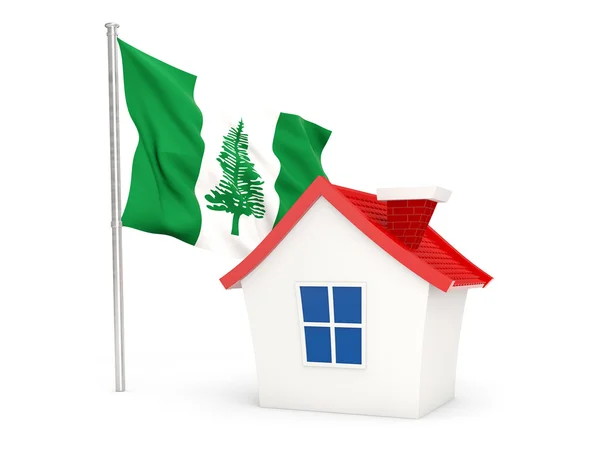 House with flag of norfolk island — Stock Photo, Image