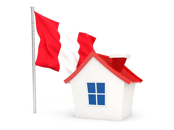 House with flag of peru — 图库照片