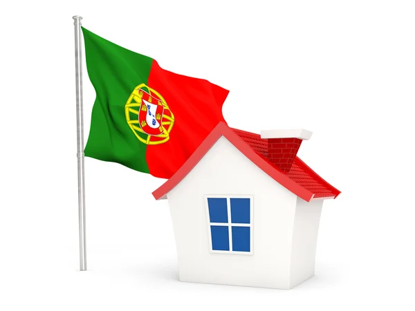 Casa con bandiera di portugal — Foto Stock