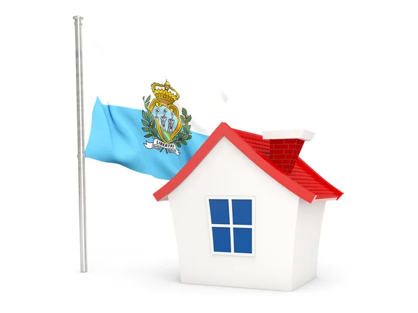 Casa com bandeira de san marino — Fotografia de Stock