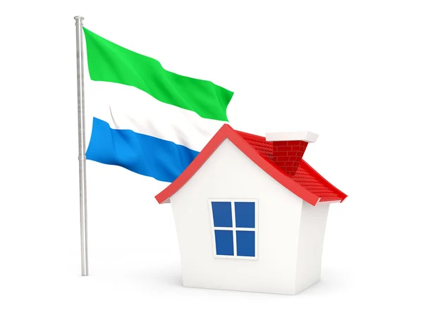 House with flag of sierra leone — Φωτογραφία Αρχείου