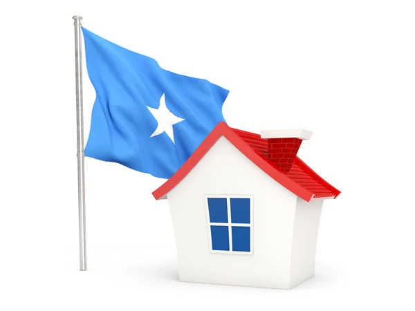 House with flag of somalia — стокове фото