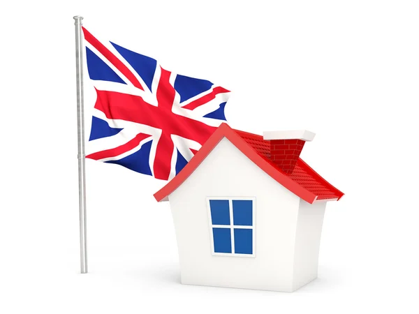 House with flag of united kingdom — Stock Photo, Image