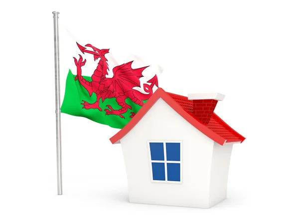 House with flag of wales — Stock Photo, Image
