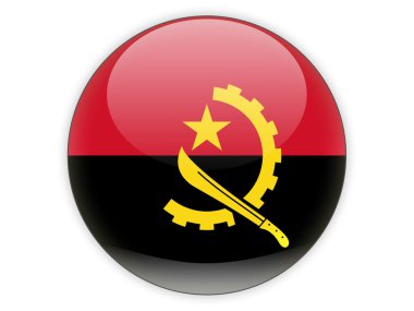 Angola bayrağı ile yuvarlak simge