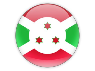 Burundi bayrağı ile yuvarlak simge