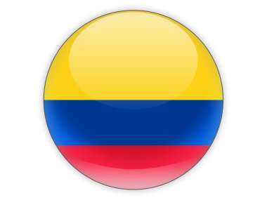 Kolombiya bayrağı ile yuvarlak simge