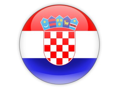 Hırvatistan bayrağı ile yuvarlak simge