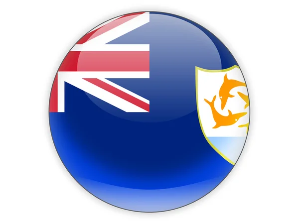 Round icon with flag of anguilla — Stock Photo, Image