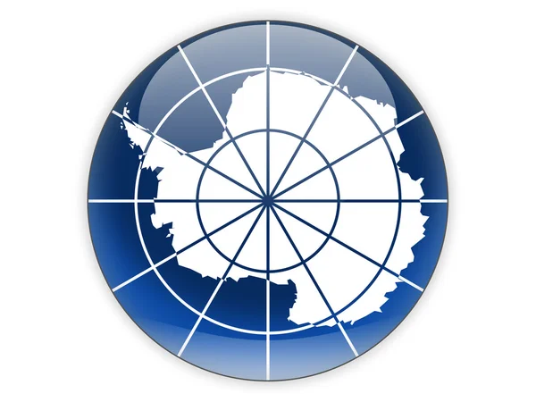 Icona rotonda con bandiera dell'Antartide — Foto Stock