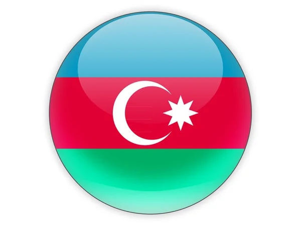 Icône ronde avec drapeau azerbaijan — Photo