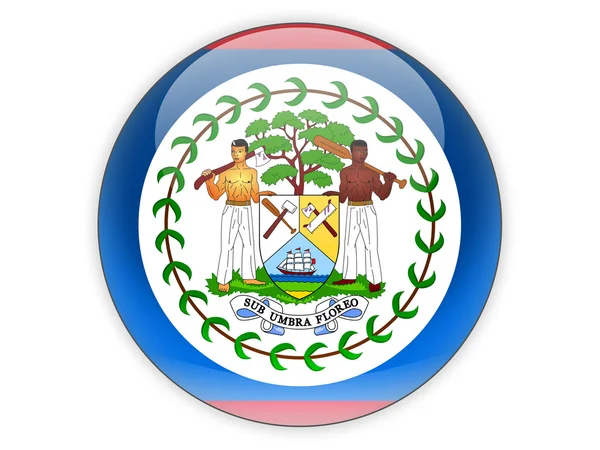 Icône ronde avec drapeau du Belize — Photo