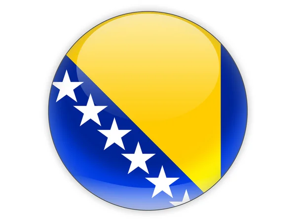Icono redondo con bandera de Bosnia y Herzegovina —  Fotos de Stock