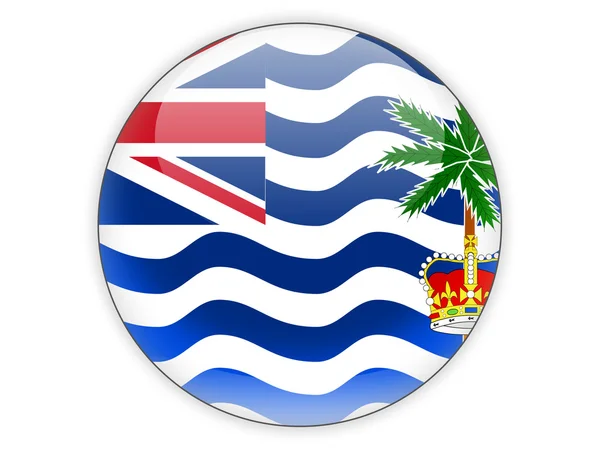 Runde Ikone mit Flagge des britisch-indischen Ozeans — Stockfoto