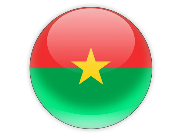 Icône ronde avec le drapeau du burkina faso — 图库照片