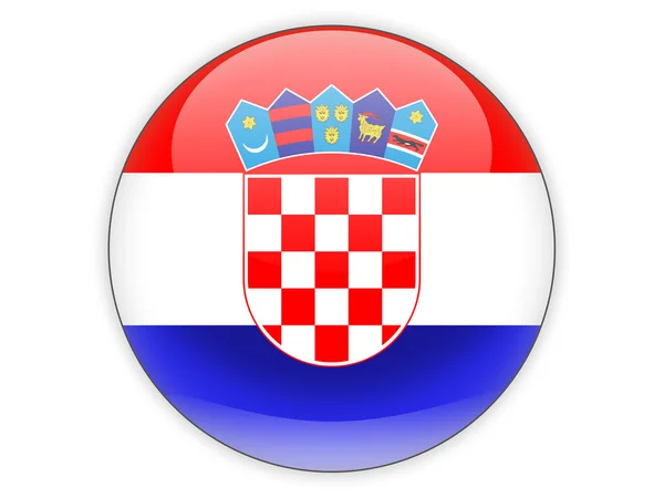 Icono redondo con bandera de croacia — Foto de Stock