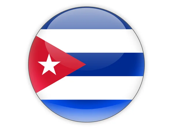 Küba bayrağı ile yuvarlak simge — 스톡 사진