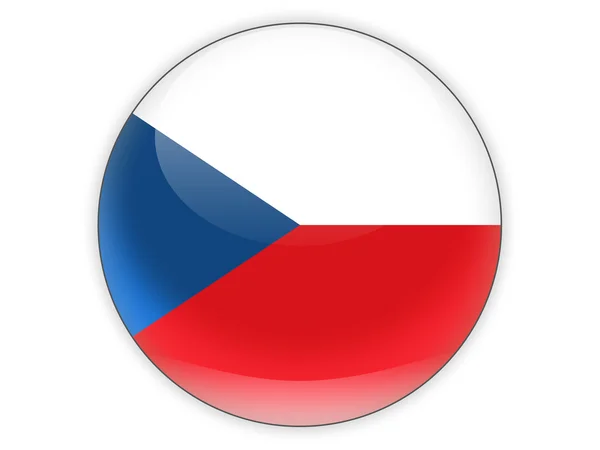 Круглая иконка с флагом Чешской Республики, изолированные на белом — Stock Fotó