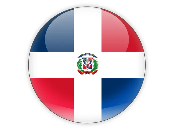 Round icon with flag of dominican republic — Stock Photo, Image