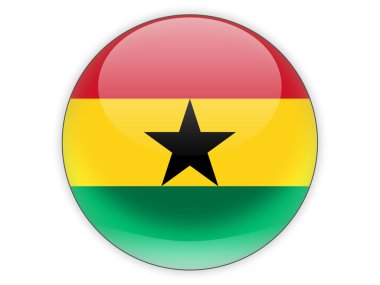 Gana bayrağı ile yuvarlak simge