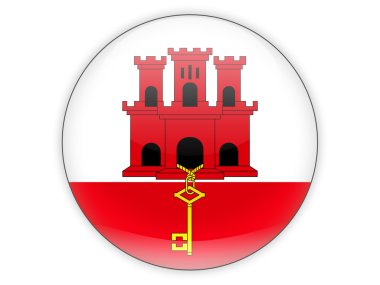 Cebelitarık bayrağı ile yuvarlak simge