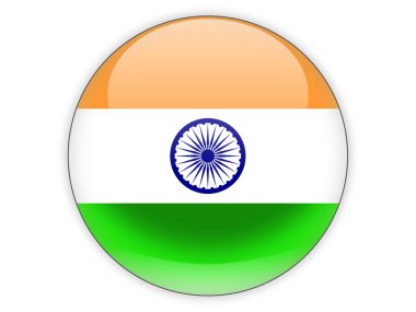 Hindistan bayrağı ile yuvarlak simge