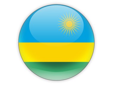 Ruanda bayrağı ile yuvarlak simge