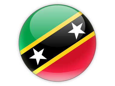 Saint kitts ve nevis bayrağı ile yuvarlak simge