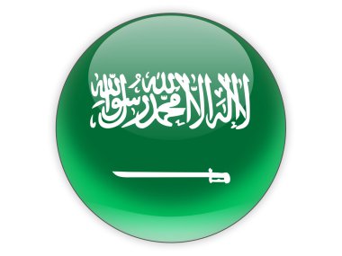 Suudi Arabistan bayrağı ile yuvarlak simge