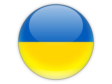 Ukrayna bayrağı ile yuvarlak simge